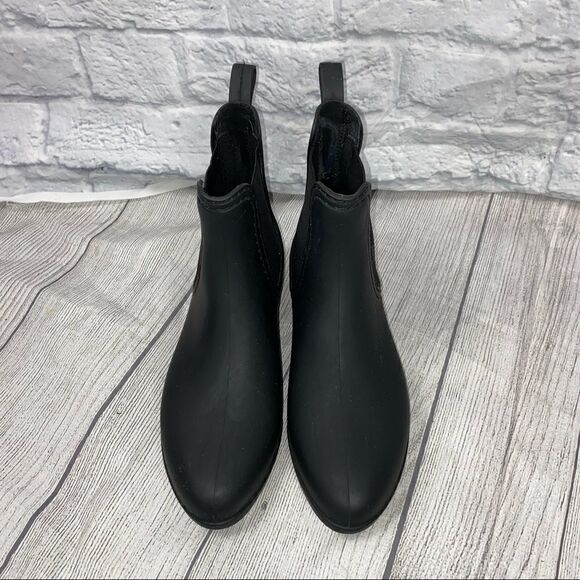 Jeffrey Campbell rubber ankle boots with elastic sides black sz 6 - Picture 7 of 7